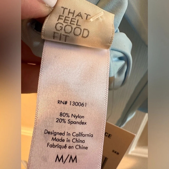 NWT L SPACE Kristen Top Sky Blue MEDIUM Racer Back String Wrap Bikini Swim Suit - Picture 10 of 10